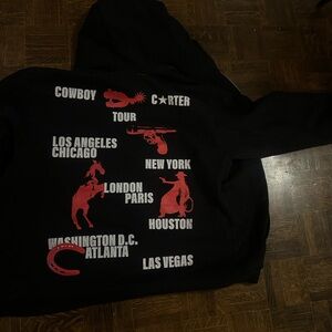 Beyoncé tour merch black Graphic Hoodie with Red Accents